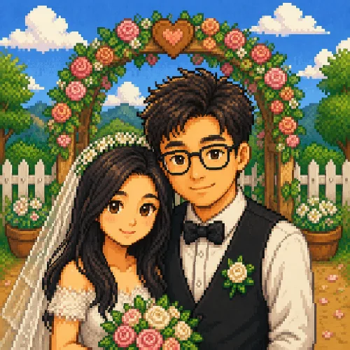 王韬轶 与 熊英格 的像素婚纱合照
